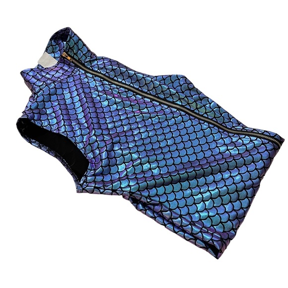 Mermaid Cosplay Costume Colorful Sleeveless Jumpsuit Fish Scale Print Nightclub - Picture 11 of 14